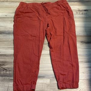 Linen blend cropped pants